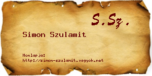 Simon Szulamit névjegykártya